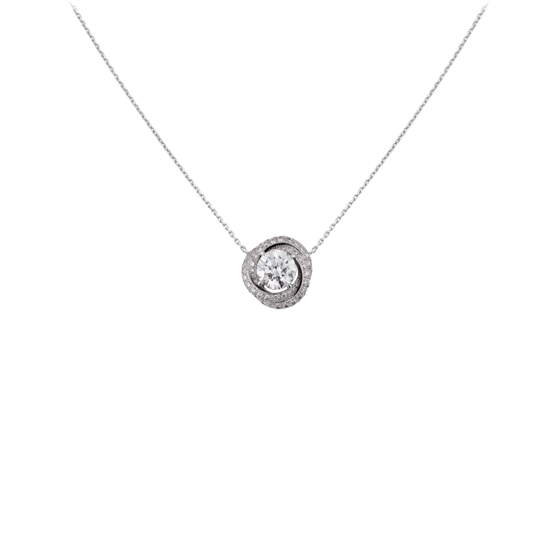 ca*t*er trinity 18k white gold, Di*m*nd ruban necklace n7424135